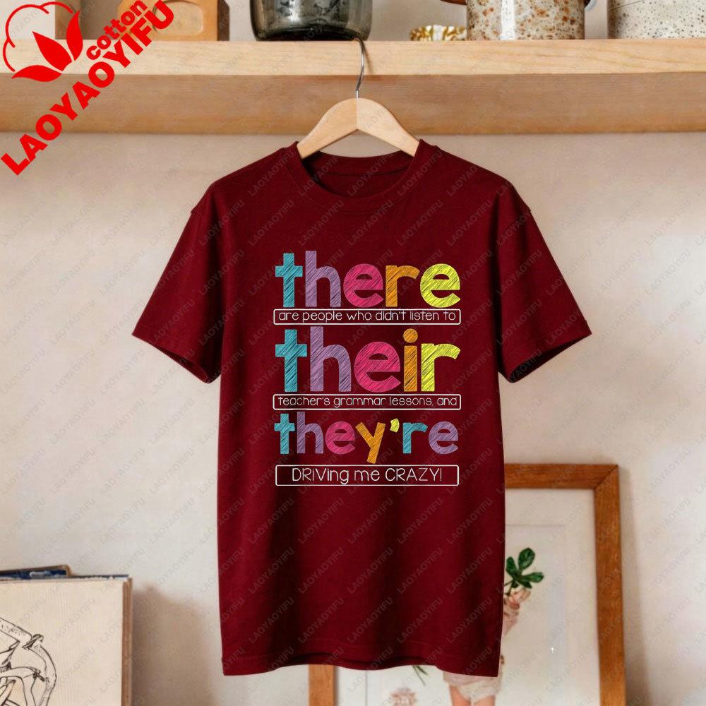 There Their Theyre English Grammar Teacher Funny Humor Women TShirt Colorful Letter Print TShirt Comfort Breathe Tops 4XL
There Their Theyre English Grammar Teacher Funny Humor Women TShirt Colorful Letter Print TShirt Comfort Breathe Tops 4XL