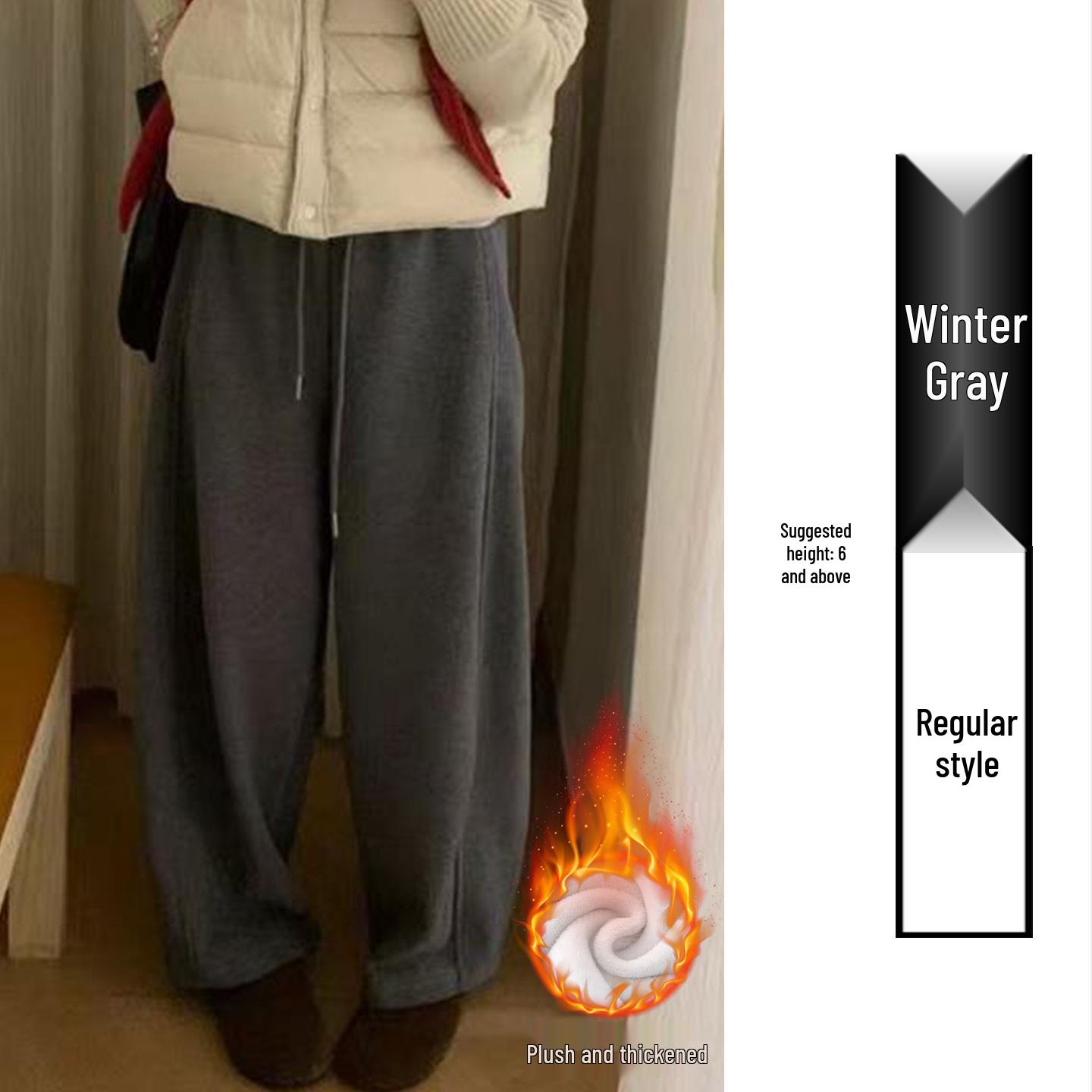 Off-white Plush Wide-Leg Cropped Pants for Women - Autumn/Winter, Loose & Slimming, Grandma Style, Petite Fit, Lazy Wear L
Off-white Plush Wide-Leg Cropped Pants for Women - Autumn/Winter, Loose & Slimming, Grandma Style, Petite Fit, Lazy Wear L