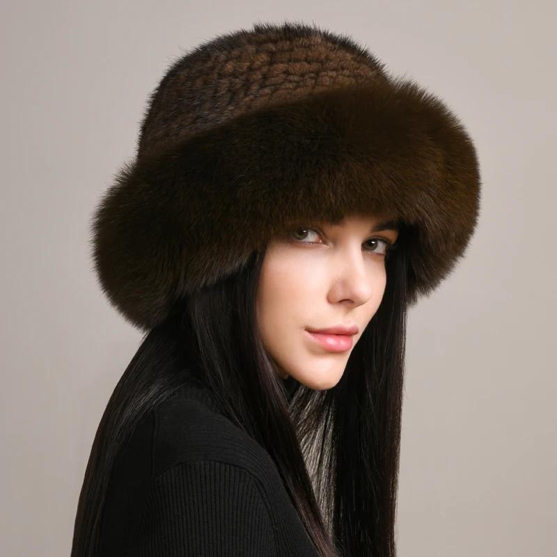 New Genuine Real Natural Knitted Mink Fur Hat Cap Luxury Women Handmade Knit Fashion Winter Headwear Warm Real Fox Fur Beanies Elastic(54-62cm)
New Genuine Real Natural Knitted Mink Fur Hat Cap Luxury Women Handmade Knit Fashion Winter Headwear Warm Real Fox Fur Beanies Elastic(54-62cm)