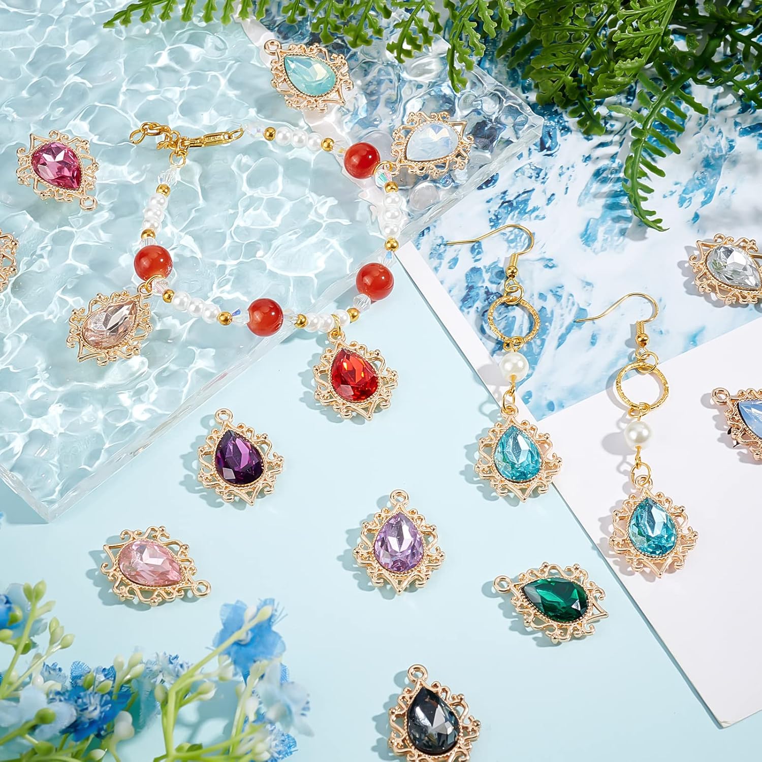 PH PandaHall 32pcs 19x25mm Teardrop Charms 16 Colors Faceted Teardrop Beads Golden Dangle Rhinestone Beads Charms Pendants for Jewelry Bracelet
PH PandaHall 32pcs 19x25mm Teardrop Charms 16 Colors Faceted Teardrop Beads Golden Dangle Rhinestone Beads Charms Pendants for Jewelry Bracelet