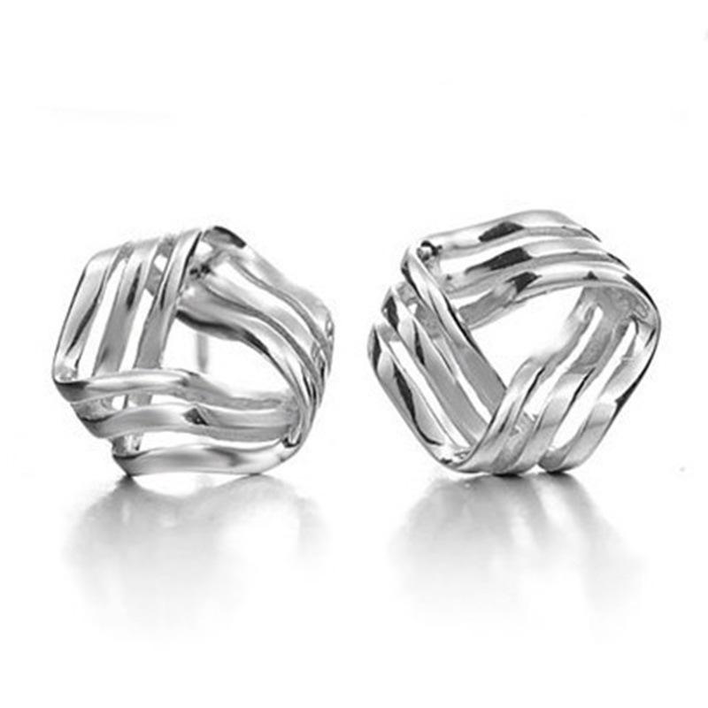 Серебро S925 и корейская версия вращения потока, персонализированные серьги, простые личностные темпераментные серебряные ювелирные серьги