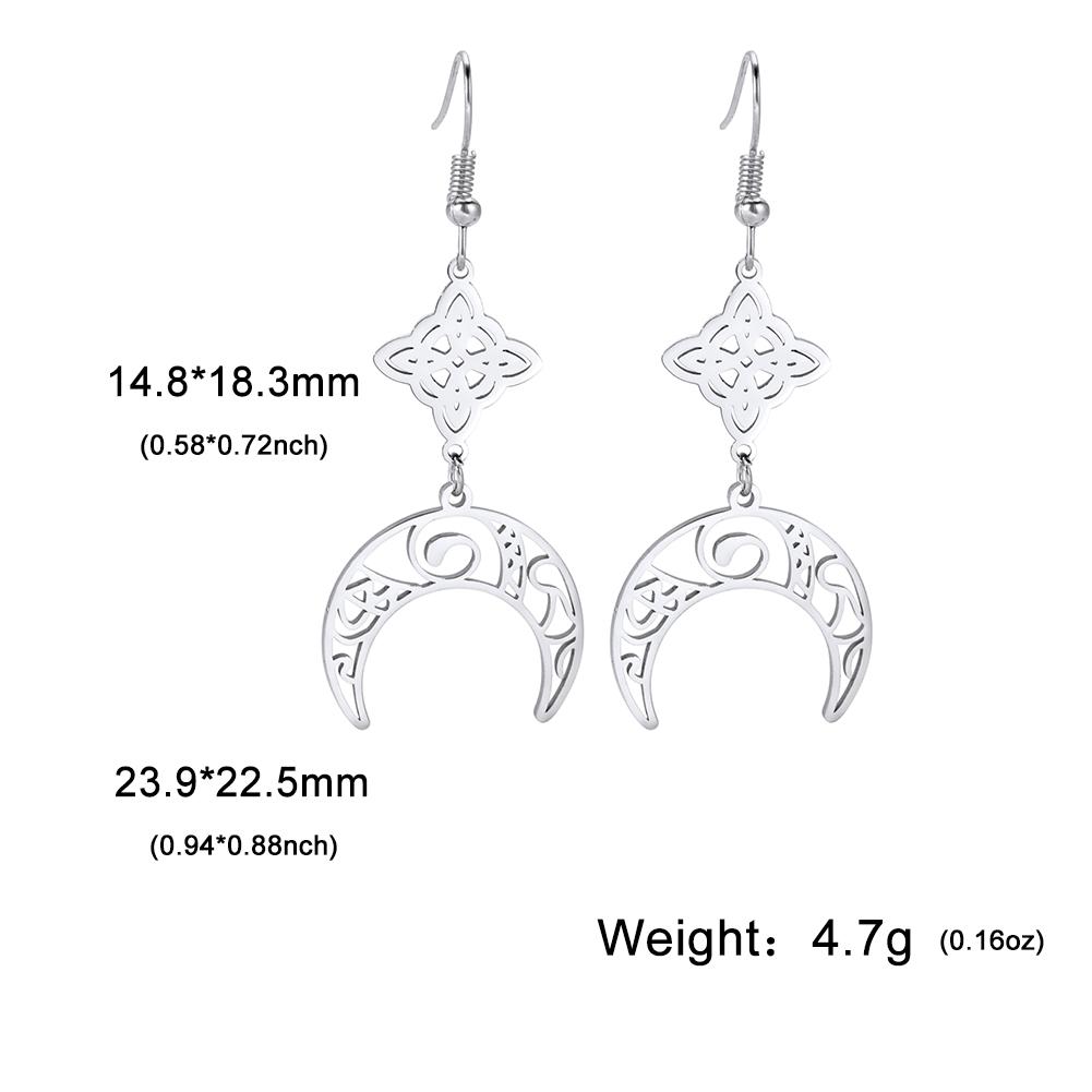 Unift Goth Stainless Steel Earring Triple Rune Moon Phase Pentagram Earrings Woman Men Vintage Jewelry Ear Piercing Witch Knot
Unift Goth Stainless Steel Earring Triple Rune Moon Phase Pentagram Earrings Woman Men Vintage Jewelry Ear Piercing Witch Knot