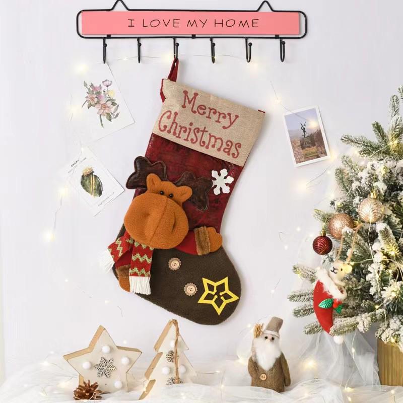 Large Christmas Stockings and Candy Gift Bags with Santa Claus Ornaments
Large Christmas Stockings and Candy Gift Bags with Santa Claus Ornaments
