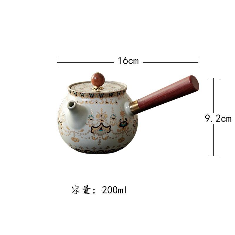 200ml Beige Ru Kiln Solid Wood Side Handle Teapot Handmade Tea Infuser Pot Tea Maker Kettle With Filter Teaset Ornaments Craft
200ml Beige Ru Kiln Solid Wood Side Handle Teapot Handmade Tea Infuser Pot Tea Maker Kettle With Filter Teaset Ornaments Craft
