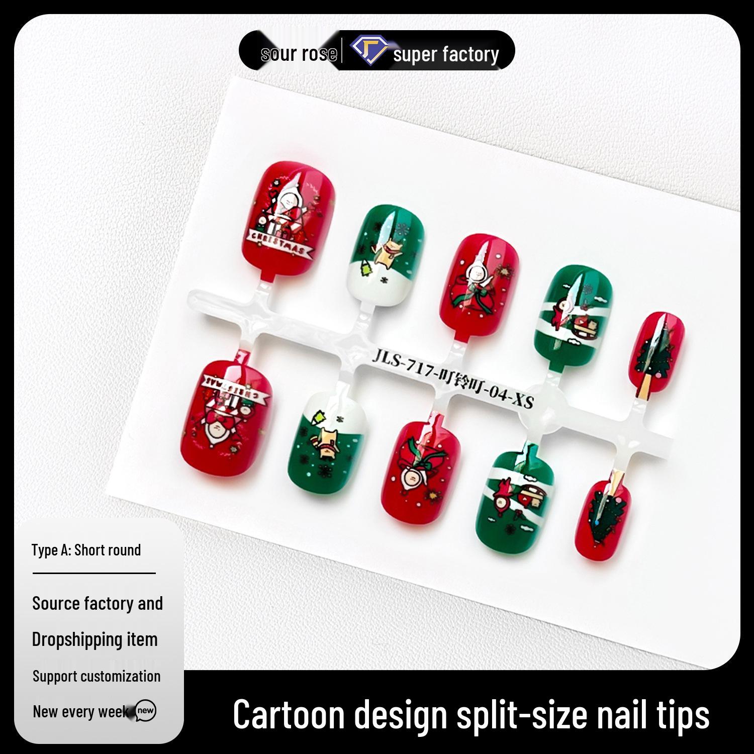 Jiaolong Light Luxury Cartoon Wearable Nails - Hand-Painted Cute Winter Christmas Whitening Short Round Manicure XS (No adhesive)
Jiaolong Light Luxury Cartoon Wearable Nails - Hand-Painted Cute Winter Christmas Whitening Short Round Manicure XS (No adhesive)