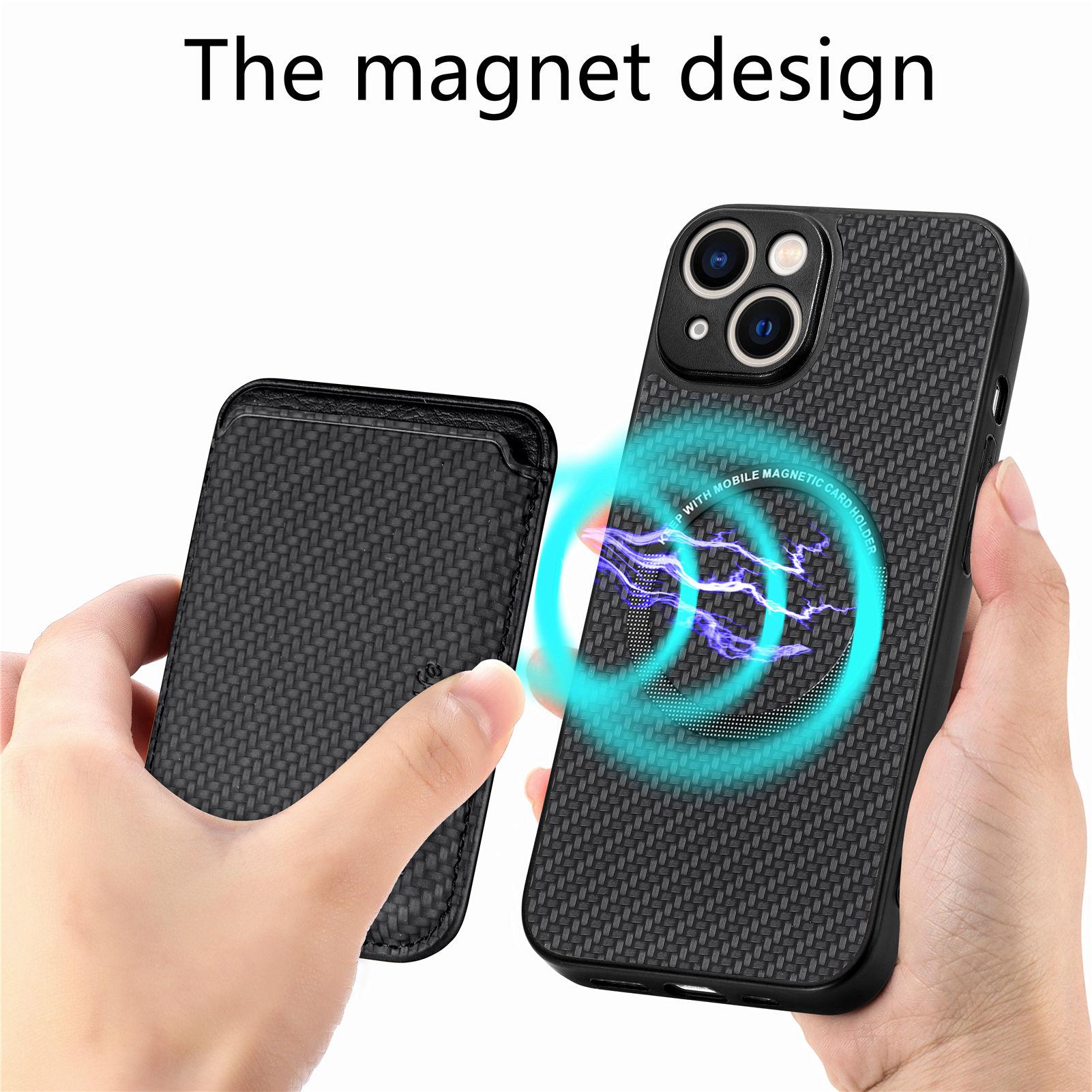 For iPhone 14 Detachable 2-in-1 Magnetic Card Holder Phone Case Carbon Fiber Texture PU Leather+TPU+PC Anti-drop Protective Cover Black
For iPhone 14 Detachable 2-in-1 Magnetic Card Holder Phone Case Carbon Fiber Texture PU Leather+TPU+PC Anti-drop Protective Cover Black