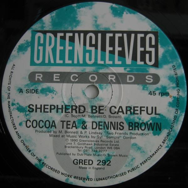 12inch Record COCOA TEA & DENNIS BROWN - Shepherd Be Careful GRED292 Greensleeves Re 1990 UK Reggae, Ska & Dub Used
12inch Record COCOA TEA & DENNIS BROWN - Shepherd Be Careful GRED292 Greensleeves Re 1990 UK Reggae, Ska & Dub Used