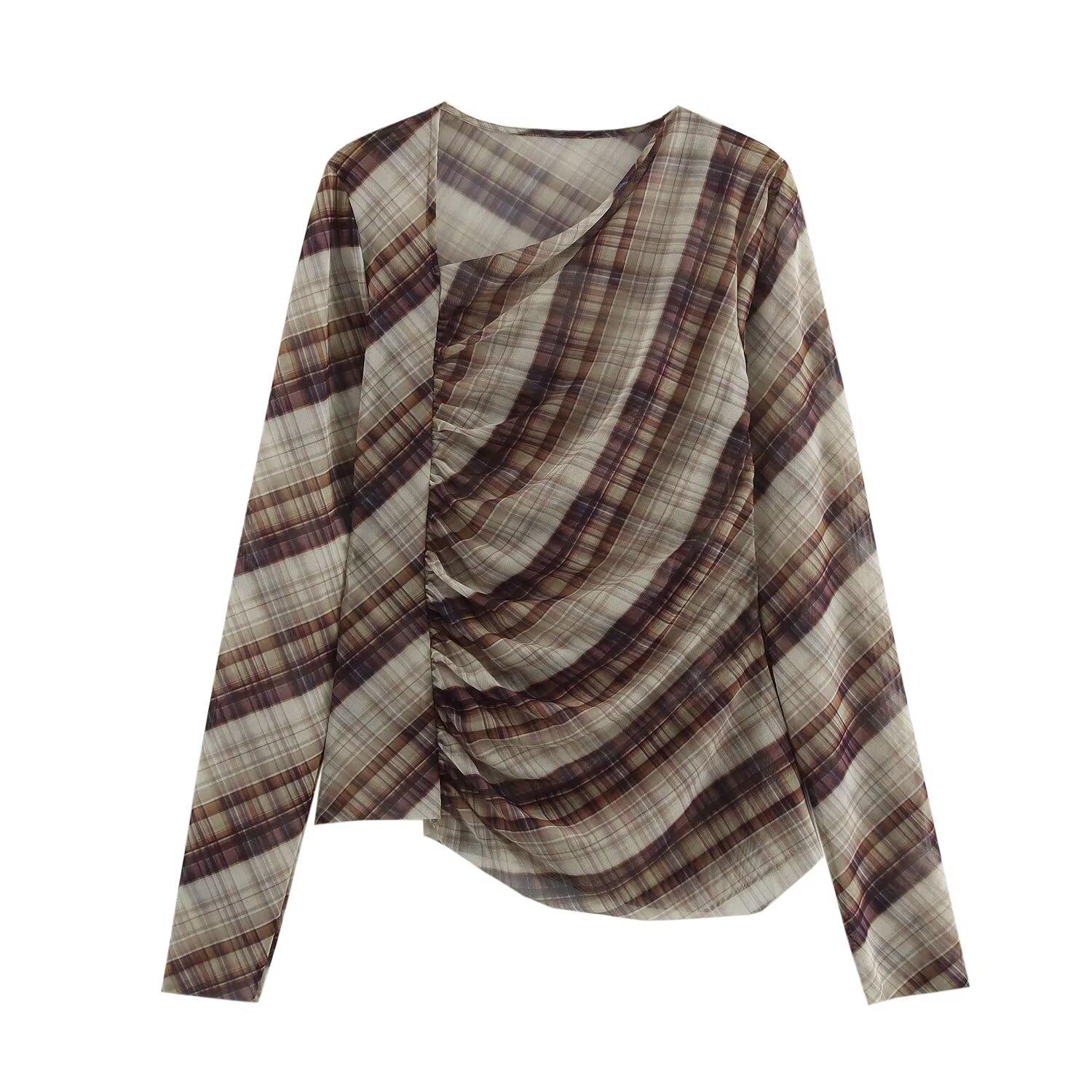2025 Spring Women s Fashion Plaid Silk Pleated Long-Sleeve Top S темно-коричневого
2025 Spring Women s Fashion Plaid Silk Pleated Long-Sleeve Top S темно-коричневого