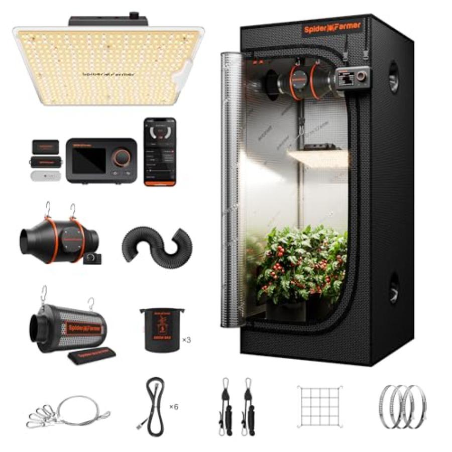 2x2x5ft Indoor Grow Tent Kit with SF1000D LED Light 1680D Polyester Fabric Full Spectrum 24X24X55 with 4 Ventilation GGS Contro чорний
2x2x5ft Indoor Grow Tent Kit with SF1000D LED Light 1680D Polyester Fabric Full Spectrum 24X24X55 with 4 Ventilation GGS Contro чорний