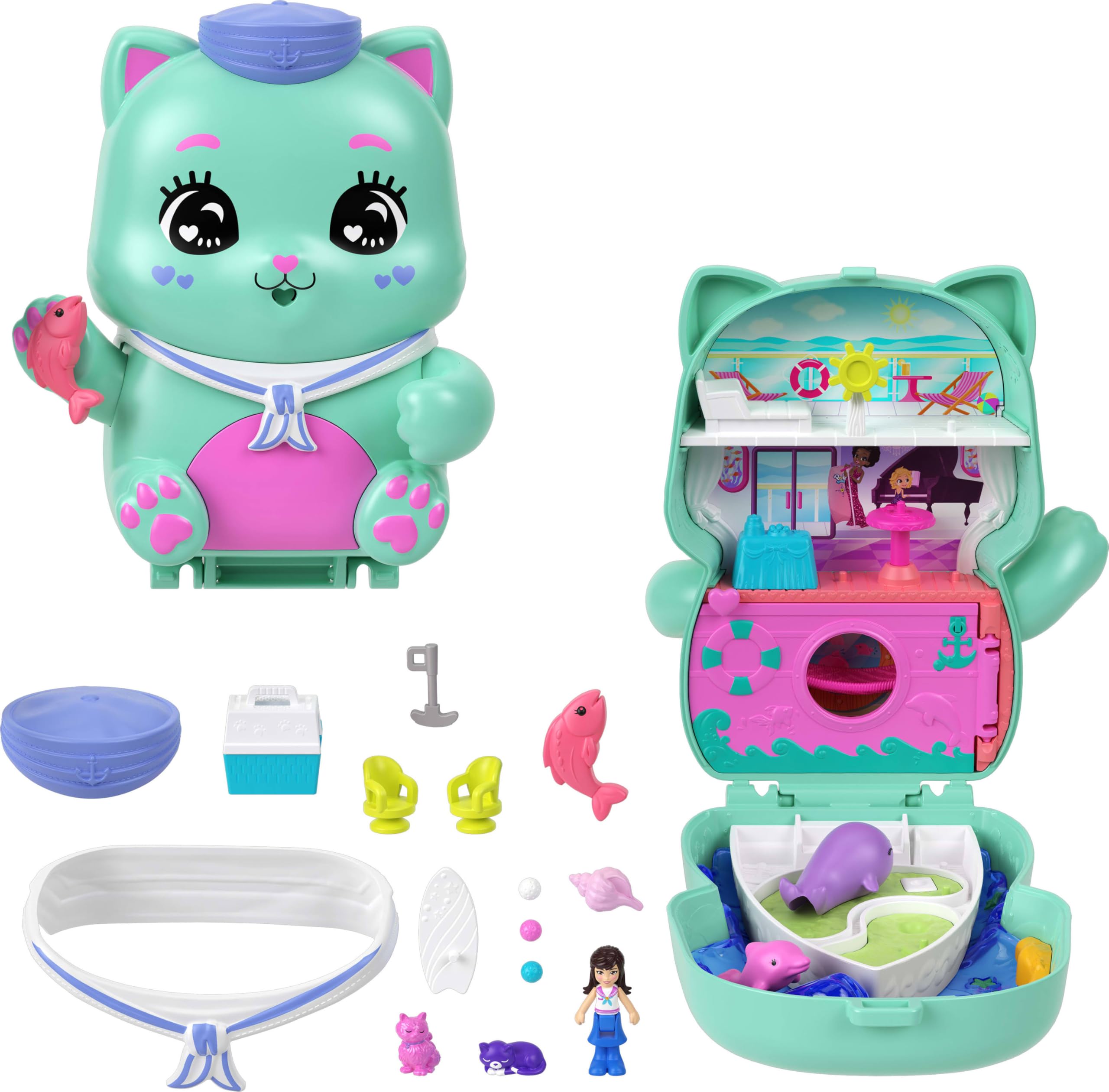 Polly Pocket Doll and Sail Kitty Travel 1 Micro Pet Food Fashion Styling Accessories Playset, Compact, Toy, Doll, Cat, &
Polly Pocket Doll and Sail Kitty Travel 1 Micro Pet Food Fashion Styling Accessories Playset, Compact, Toy, Doll, Cat, &