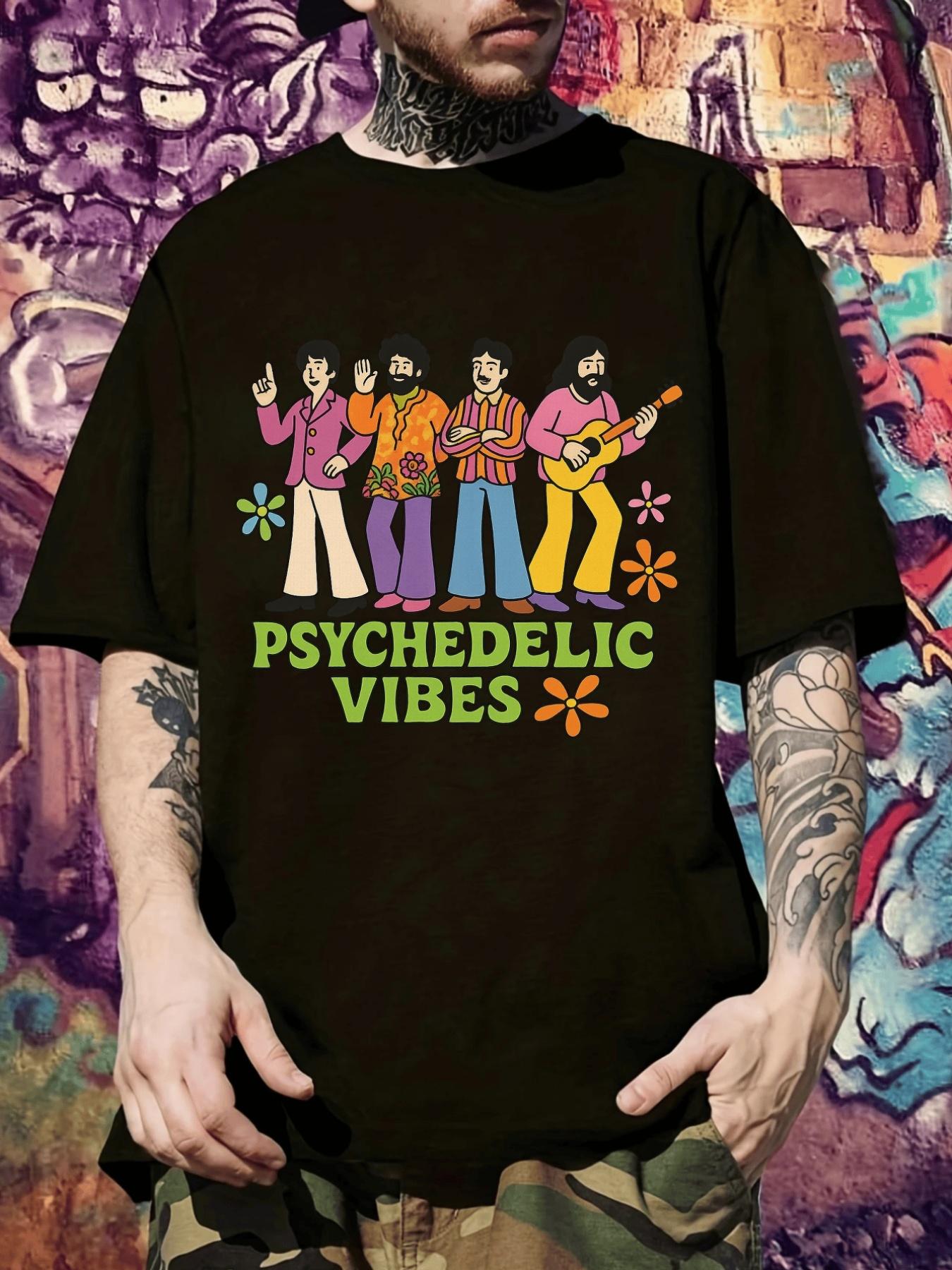 Retro Psychedelic Vintage Band Graphic T-shirt - Black with Multicolor Print - Lightweight Breathable Regular Fit Tee for Concerts XXL
Retro Psychedelic Vintage Band Graphic T-shirt - Black with Multicolor Print - Lightweight Breathable Regular Fit Tee for Concerts XXL