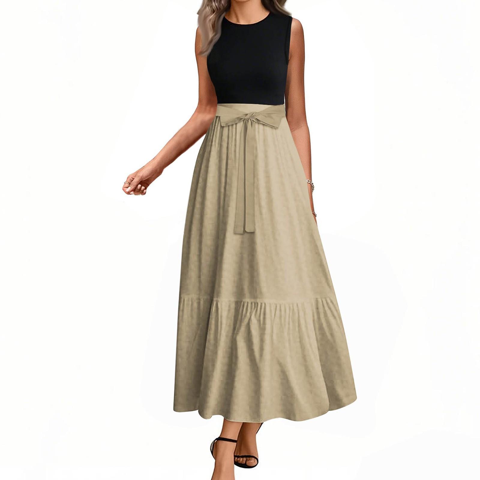 Женское модное и элегантное платье без рукавов с высокой талией L хаки
Женское модное и элегантное платье без рукавов с высокой талией L хаки