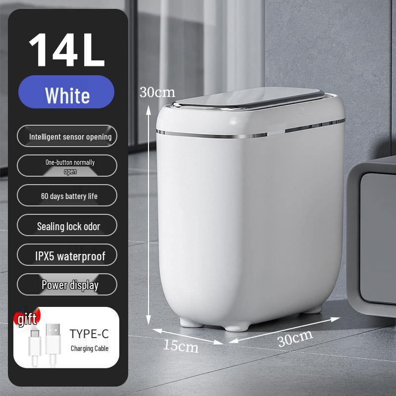 2026 Smart 14L Trash Can with Lid, Sealed & Moisture-Proof, Gap-Sensing for Home Use Battery Operated
2026 Smart 14L Trash Can with Lid, Sealed & Moisture-Proof, Gap-Sensing for Home Use Battery Operated