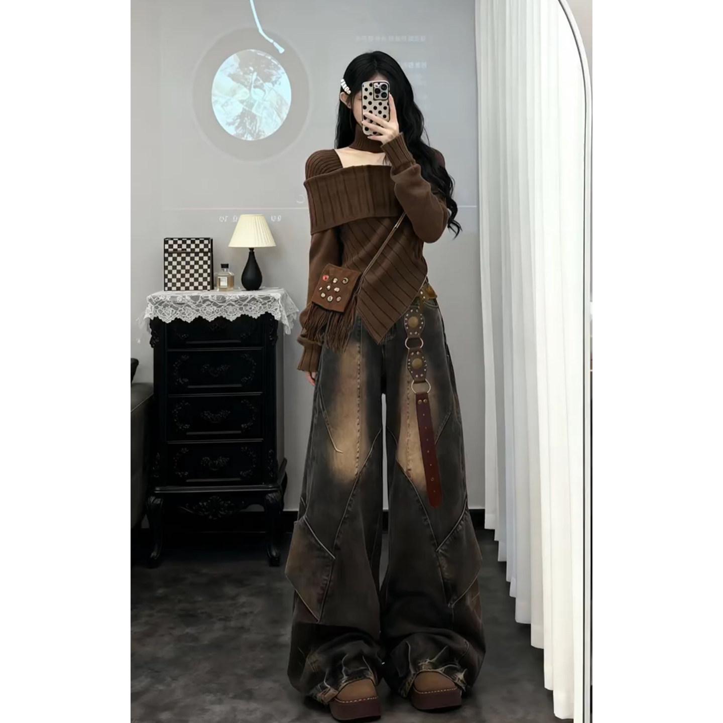 Chic Retro Spring Slim-Fit Set: Irregular Knit Top & Denim Wide-Leg Pants for Women. M (95-105 jin)
Chic Retro Spring Slim-Fit Set: Irregular Knit Top & Denim Wide-Leg Pants for Women. M (95-105 jin)