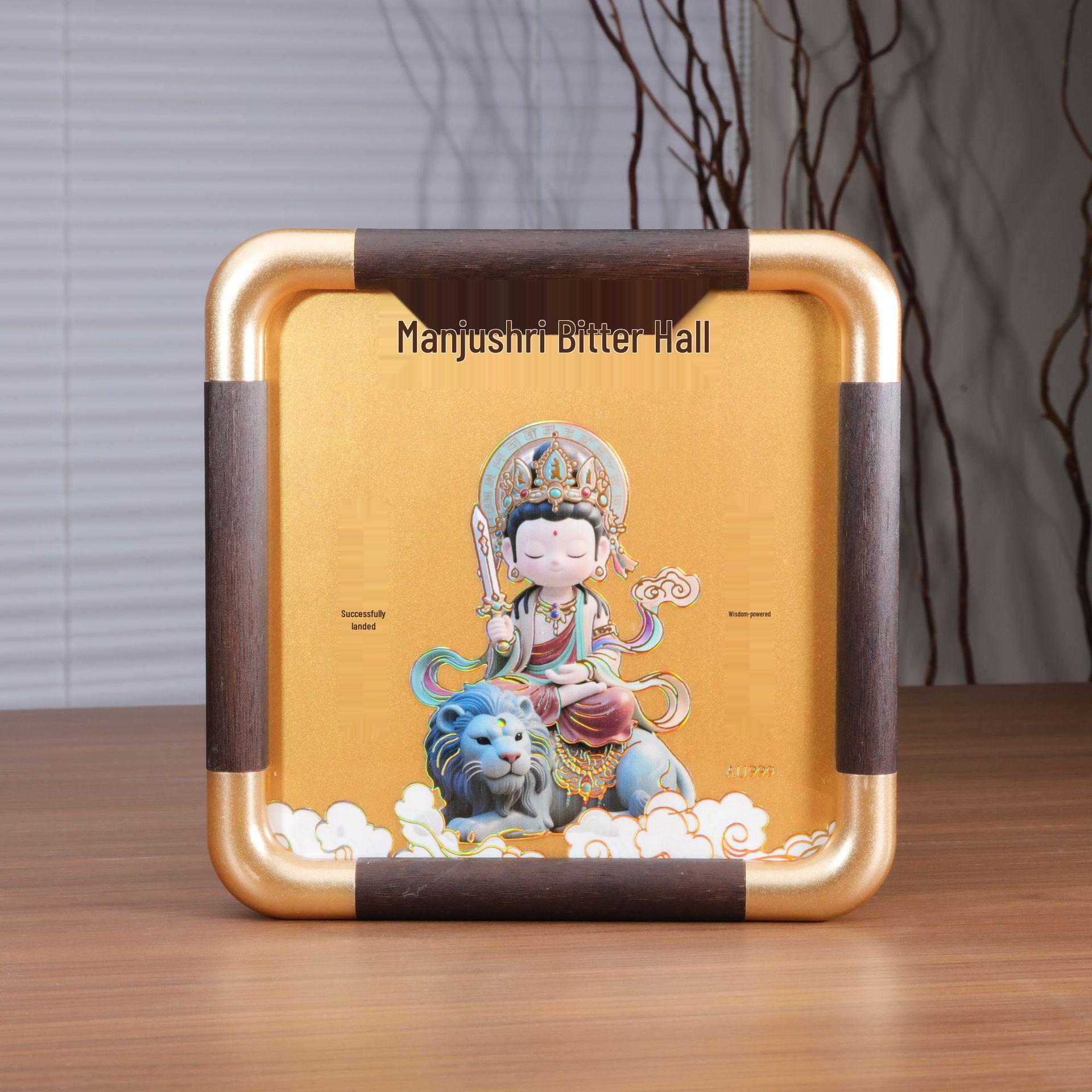 Golden Manjushri Bodhisattva Figurine 999 Pure Gold Photo Frame Ornament Chinese New Year Gift Gift Box Set
Golden Manjushri Bodhisattva Figurine 999 Pure Gold Photo Frame Ornament Chinese New Year Gift Gift Box Set