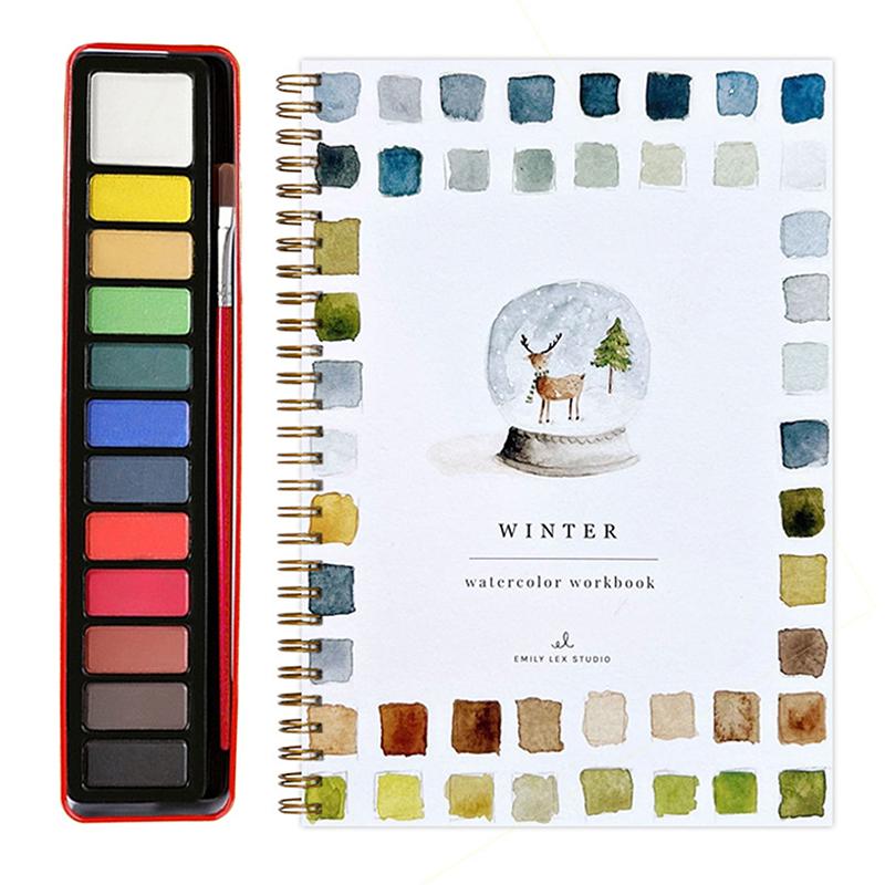 Watercolor Workbook Beginner-Friendly Spiral-Bound Watercolor Painting Kit With 12 Colors, Paint Brush, Arts & Crafts Gift bird
Watercolor Workbook Beginner-Friendly Spiral-Bound Watercolor Painting Kit With 12 Colors, Paint Brush, Arts & Crafts Gift bird