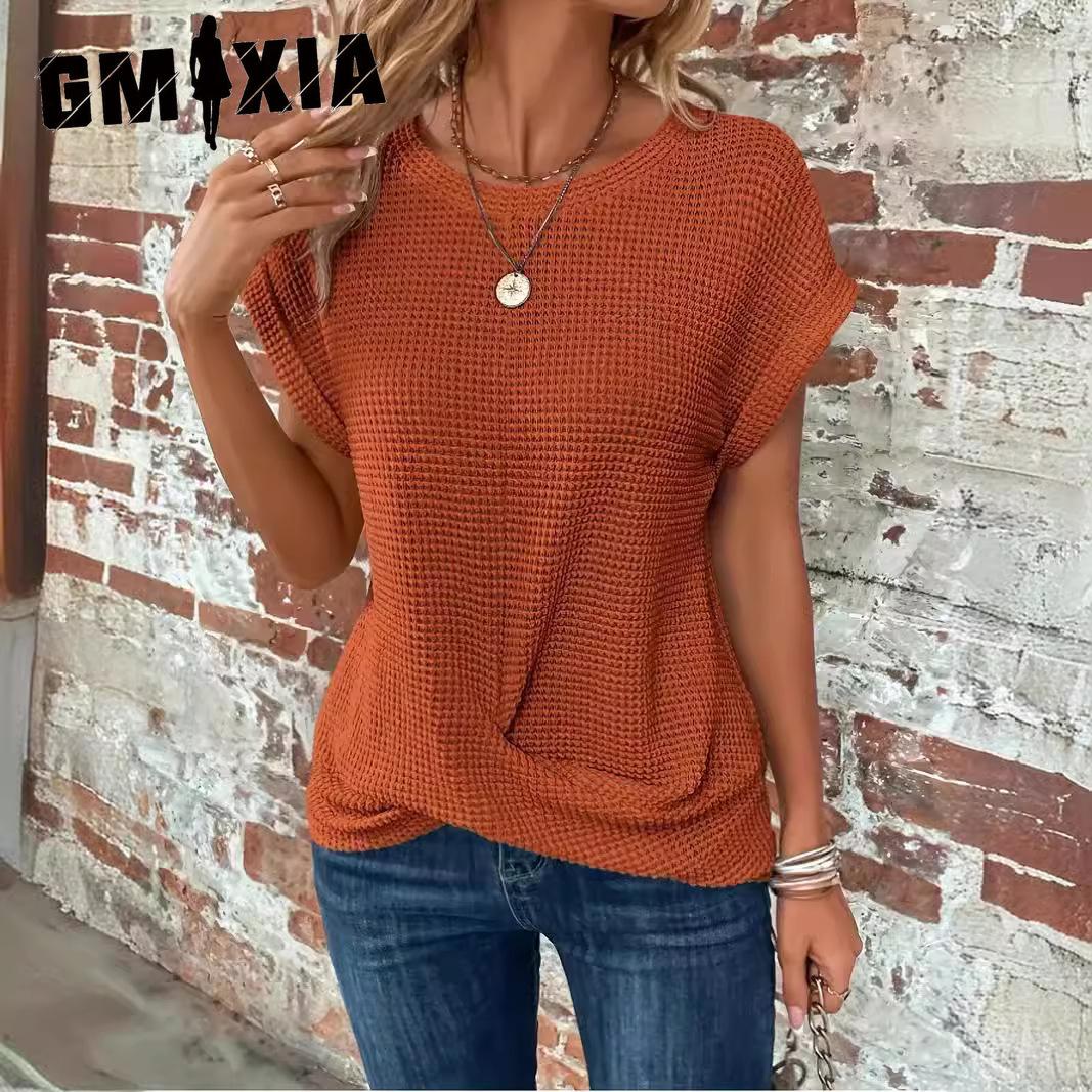 GMXIA Однотонная футболка с круглым вырезом, элегантный короткий топ с перекрученным краем, женская одежда на весну и лето S коралловый
GMXIA Однотонная футболка с круглым вырезом, элегантный короткий топ с перекрученным краем, женская одежда на весну и лето S коралловый