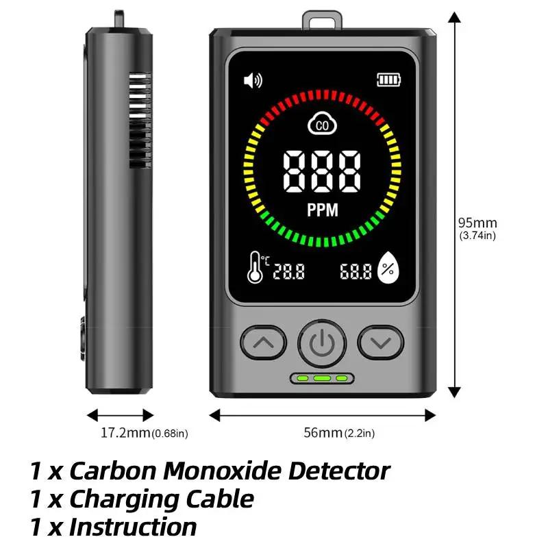 3in1 Portable Carbon Monoxide Detector Rechargeable Digital CO Alarm Detector LCD Display Temp Humidity Monitor for Home Travel
3in1 Portable Carbon Monoxide Detector Rechargeable Digital CO Alarm Detector LCD Display Temp Humidity Monitor for Home Travel
