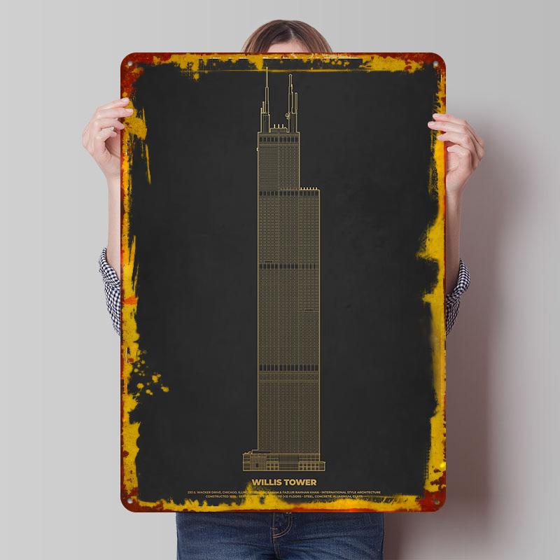 Willis Tower Gold Metal Poster Customized Wall Art Retro Vintage Tinplate Signs for Office Decor Decoration At Home Coffee Bar 7.9x11.8In(20x30cm)
Willis Tower Gold Metal Poster Customized Wall Art Retro Vintage Tinplate Signs for Office Decor Decoration At Home Coffee Bar 7.9x11.8In(20x30cm)