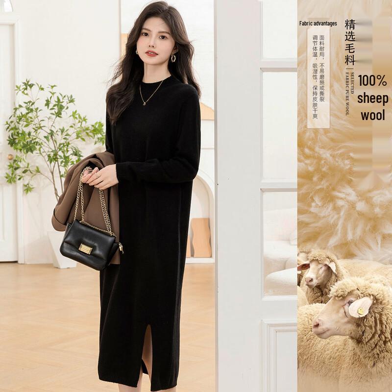 MokaNa Women s Elegant Wool Long-Sleeve Midi Dress M
MokaNa Women s Elegant Wool Long-Sleeve Midi Dress M