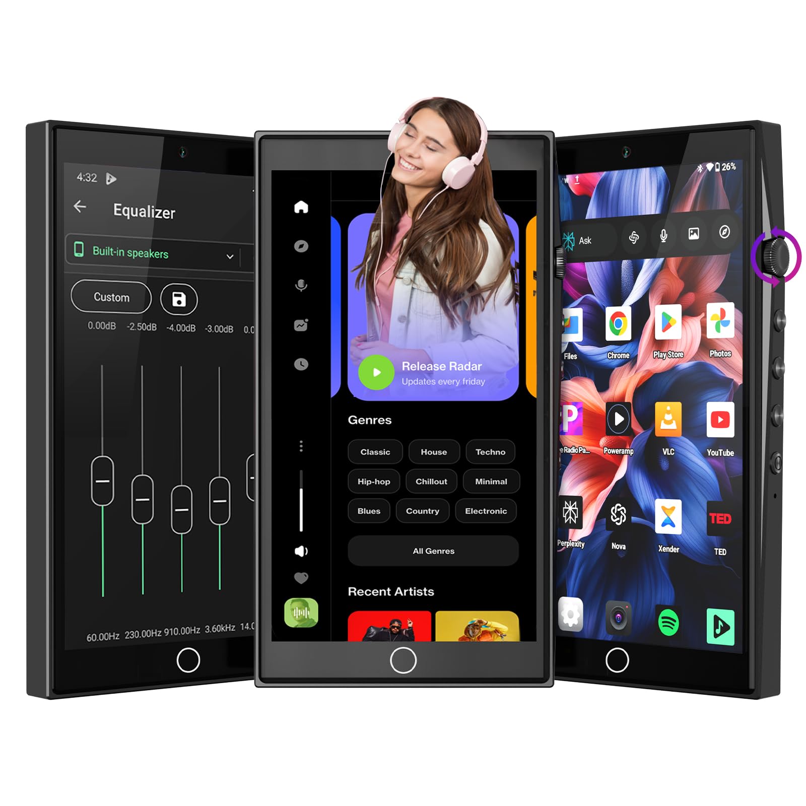 YEOODOP MP3/MP4 Player with Android 13, 128GB, 4.7-inch Touch Screen, Bluetooth/Wi-Fi, Spotify, Dual Cameras, and AI Assistant
YEOODOP MP3/MP4 Player with Android 13, 128GB, 4.7-inch Touch Screen, Bluetooth/Wi-Fi, Spotify, Dual Cameras, and AI Assistant