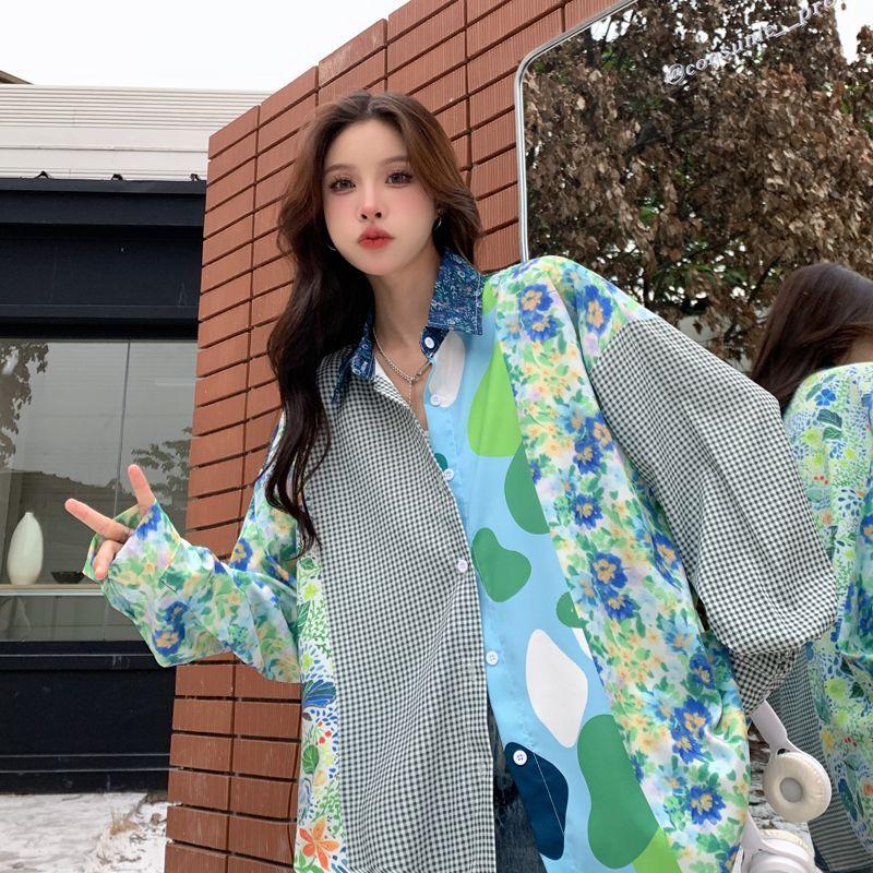 Сращивание напечатанная розовая рубашка для женщин ретро повседневная женская блузка с длинными рукавами однобортная весенняя одежда с лацканами XXL зелёный
Сращивание напечатанная розовая рубашка для женщин ретро повседневная женская блузка с длинными рукавами однобортная весенняя одежда с лацканами XXL зелёный