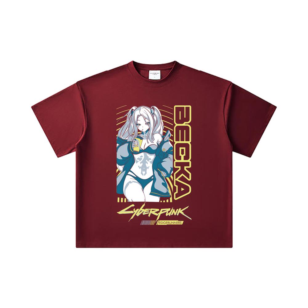 260 GSM Double Yarn 32 Count 100% Cotton Cyberpunk V10 Becka Print Unisex Heavy Cotton T Shirt 2XL вина червоного кольору
260 GSM Double Yarn 32 Count 100% Cotton Cyberpunk V10 Becka Print Unisex Heavy Cotton T Shirt 2XL вина червоного кольору