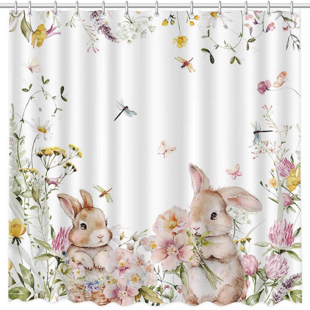 Spring Easter Bunny Shower Curtain 180x180cm with 12 Hooks Fabric Bath Curtain Polyester Washable Bathtub Curtain Easter Decor білий
Spring Easter Bunny Shower Curtain 180x180cm with 12 Hooks Fabric Bath Curtain Polyester Washable Bathtub Curtain Easter Decor білий