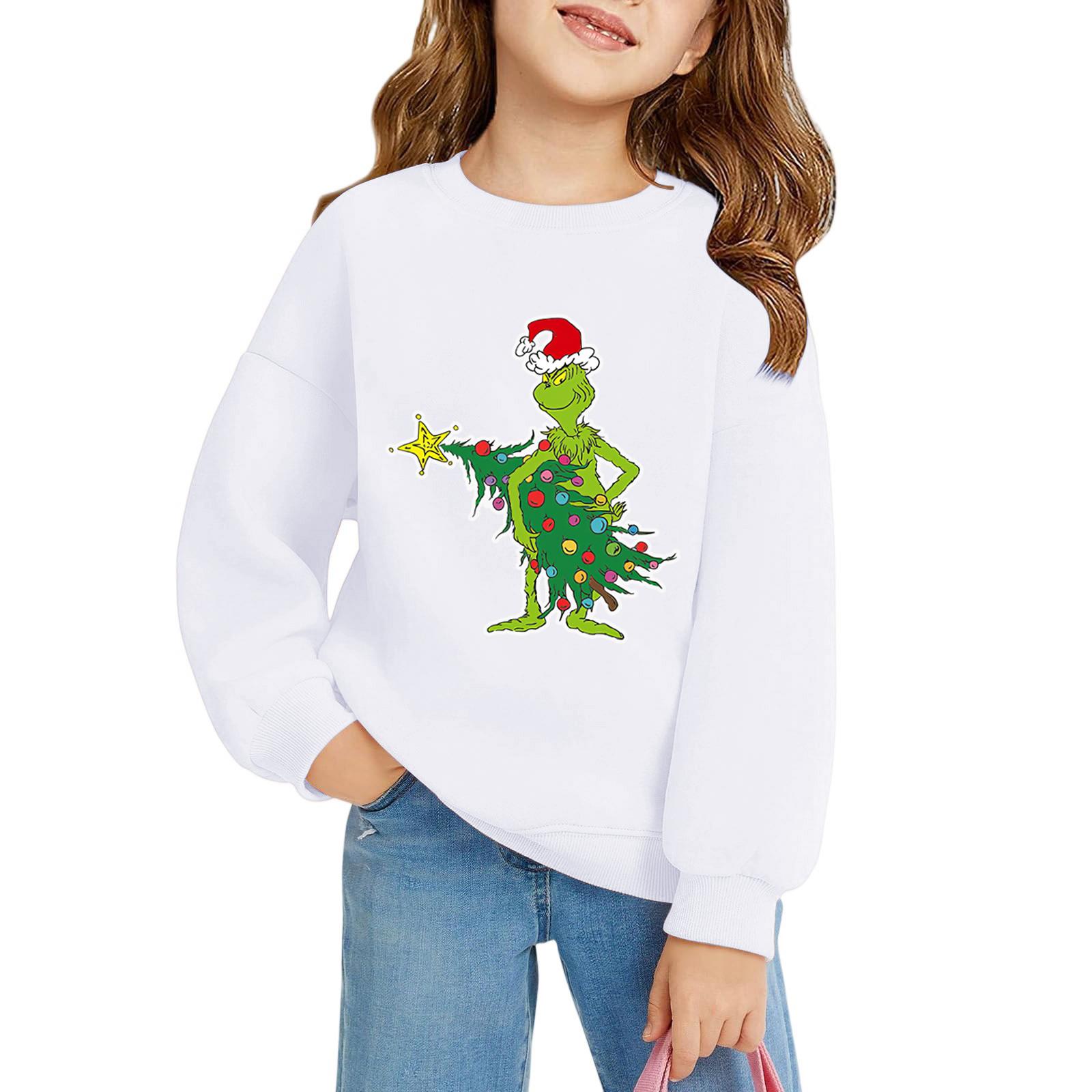 Рождественские пуловеры с круглым вырезом для девочек, детские топы с принтом 130 белый
Рождественские пуловеры с круглым вырезом для девочек, детские топы с принтом 130 белый