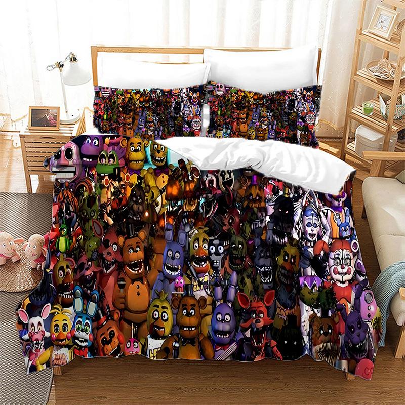 П ять Ночей у Фредді Постільна білизна з мультяшним принтом FNAF Комплект постільної білизни Підковдра Ігрова спальня Ліжко Постільна білизна Наволочки Комплект EU Single-135x200cm
П ять Ночей у Фредді Постільна білизна з мультяшним принтом FNAF Комплект постільної білизни Підковдра Ігрова спальня Ліжко Постільна білизна Наволочки Комплект EU Single-135x200cm