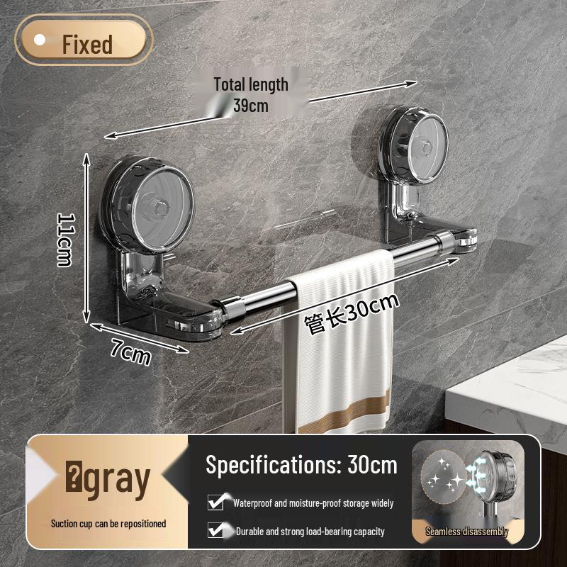 No-Drill Suction Cup Telescopic Towel Rack for Bathroom Storage
No-Drill Suction Cup Telescopic Towel Rack for Bathroom Storage