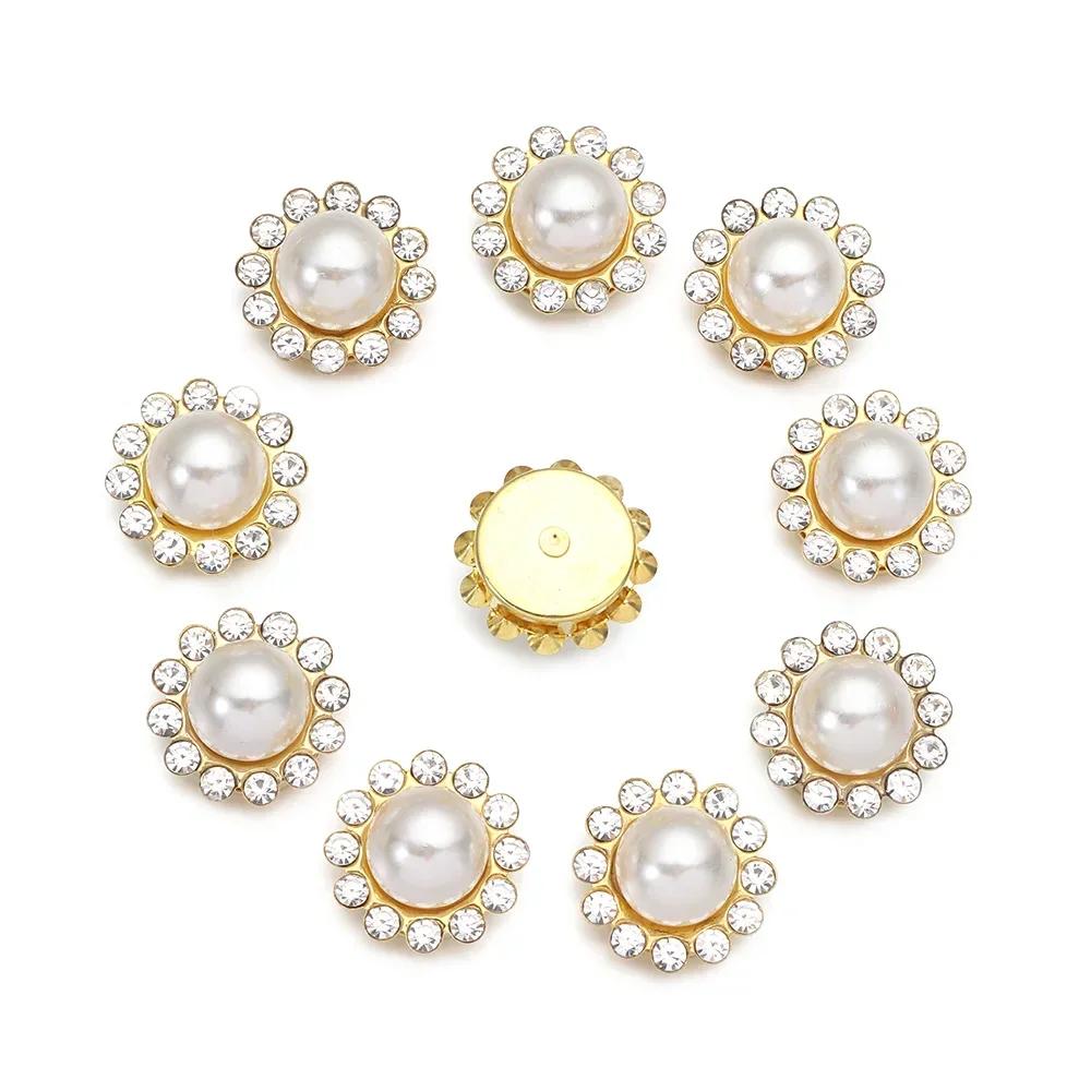 10 Pcs Pearl Flower Rhinestone Buttons Sparkling Crystal Hairpins Decor Button wedding decoration DIY Clothes Sewing Accessories
10 Pcs Pearl Flower Rhinestone Buttons Sparkling Crystal Hairpins Decor Button wedding decoration DIY Clothes Sewing Accessories