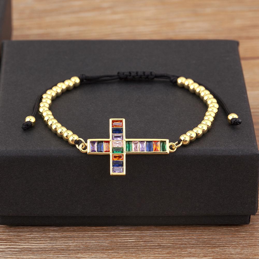 Nidin High Quality Inlaid Colorful Zircon Cross Bracelets Adjustable For Women Men Religious Style Jewelry Accessories Gifts
Nidin High Quality Inlaid Colorful Zircon Cross Bracelets Adjustable For Women Men Religious Style Jewelry Accessories Gifts