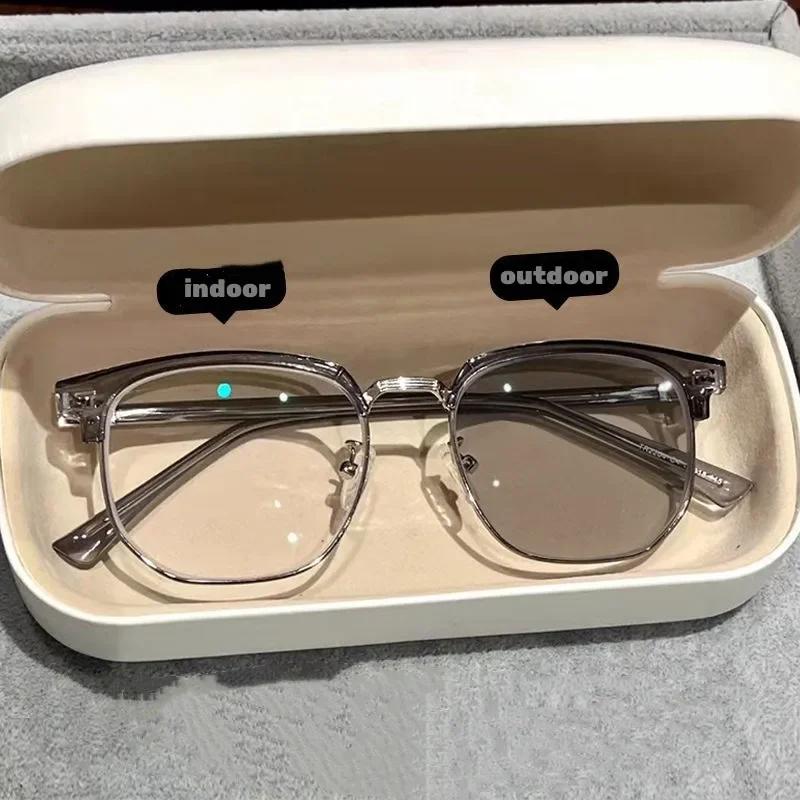 Fashionable Photochromic Half Frame Myopic Glasses Outdoor Color Changing Near Sight eye glasses Anti-Blue Light Short Sight Eyewear -2.0
Fashionable Photochromic Half Frame Myopic Glasses Outdoor Color Changing Near Sight eye glasses Anti-Blue Light Short Sight Eyewear -2.0