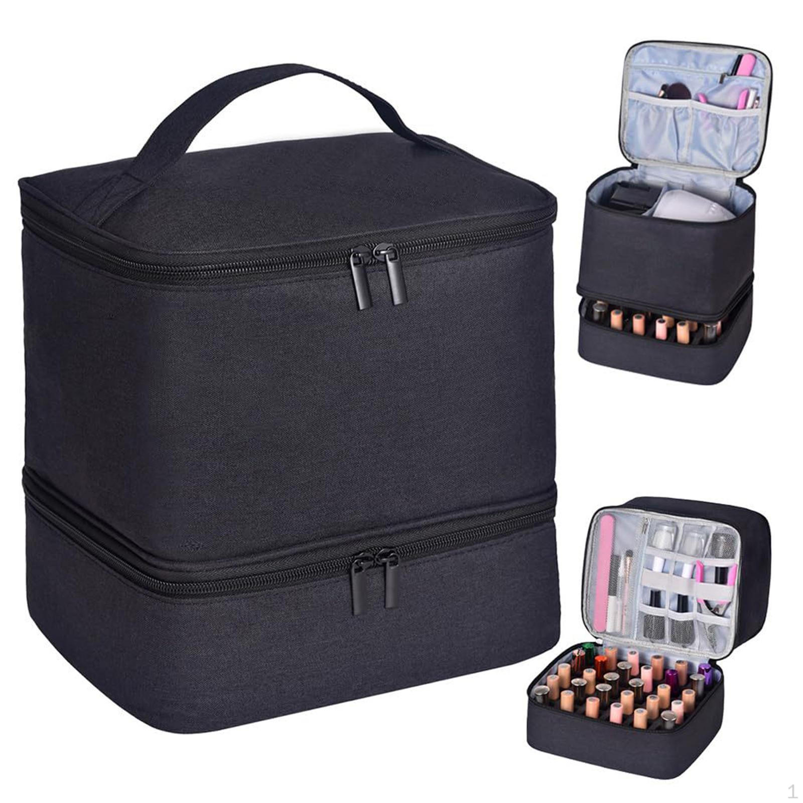 Сумка-чехол для переноски лака для ногтей вмещает 30 флаконов, двухслойное хранение и сушилку чёрный
Сумка-чехол для переноски лака для ногтей вмещает 30 флаконов, двухслойное хранение и сушилку чёрный