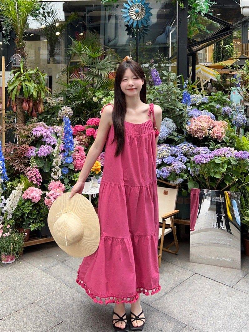 Niche design fringed suspender dress women s summer seaside vacation gentle wind loose and thin temperament long skirt S роза розовый
Niche design fringed suspender dress women s summer seaside vacation gentle wind loose and thin temperament long skirt S роза розовый
