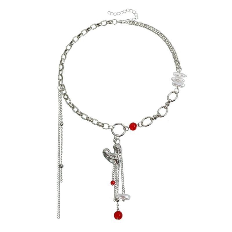 Asymmetric Heart Tassels Necklace Trendy Patchwork Design Adjustable Collarbone Chain For Fashion Forward Women 1
Asymmetric Heart Tassels Necklace Trendy Patchwork Design Adjustable Collarbone Chain For Fashion Forward Women 1