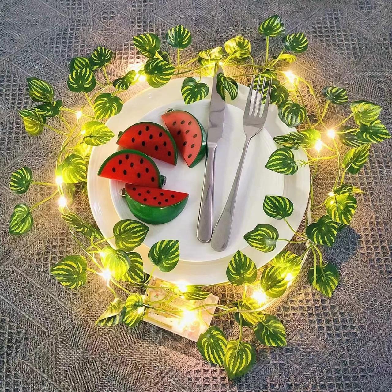 Simulated Green Vine LED Light String - Watermelon Leaves One Size зелений
Simulated Green Vine LED Light String - Watermelon Leaves One Size зелений