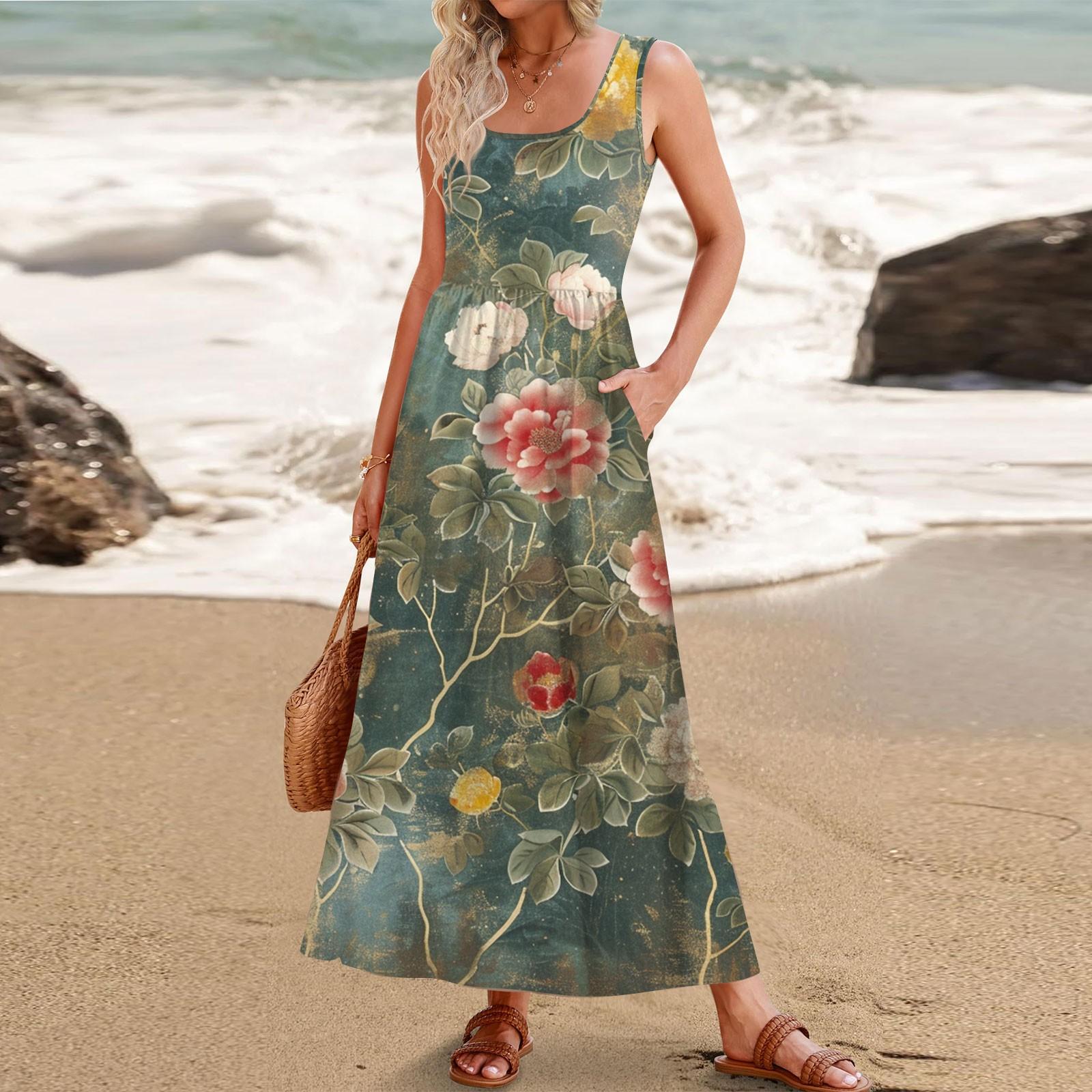 Женское летнее платье макси 2024, повседневное платье без рукавов с цветочным принтом и квадратным вырезом, струящиеся длинные пляжные элегантные сарафаны на бретелях с карманами L
Женское летнее платье макси 2024, повседневное платье без рукавов с цветочным принтом и квадратным вырезом, струящиеся длинные пляжные элегантные сарафаны на бретелях с карманами L