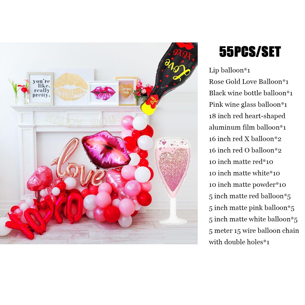 Любовное письмо, красное сердце, гигантские воздушные шары из фольги для губ, украшения для дня рождения, свадьбы, дня рождения, юбилея, шар