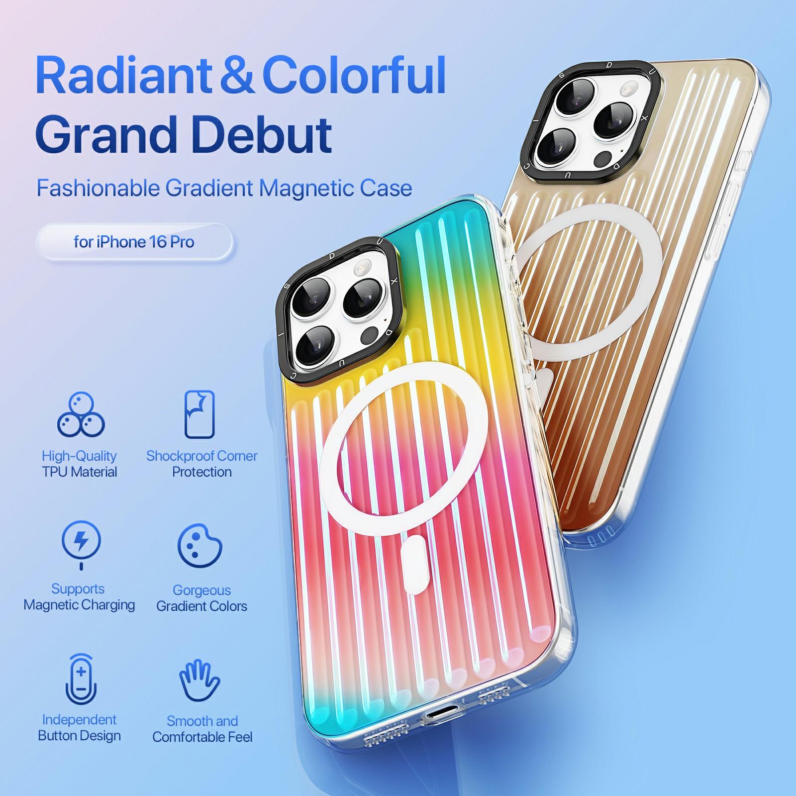 DUX DUCIS Zest Series For iPhone 16 Pro Case Compatible with MagSafe Gradient TPU+PET Phone Cover Colorful
DUX DUCIS Zest Series For iPhone 16 Pro Case Compatible with MagSafe Gradient TPU+PET Phone Cover Colorful