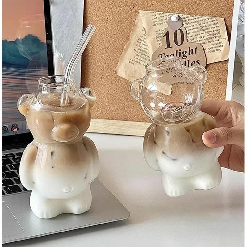 Cartoon Bear Shaped Coffee Mug Cute Bear Mug Glass Cup with Straw Glasses Cup Birthday Christmas Gifts for Women Kids Friends 201-300ml
Cartoon Bear Shaped Coffee Mug Cute Bear Mug Glass Cup with Straw Glasses Cup Birthday Christmas Gifts for Women Kids Friends 201-300ml
