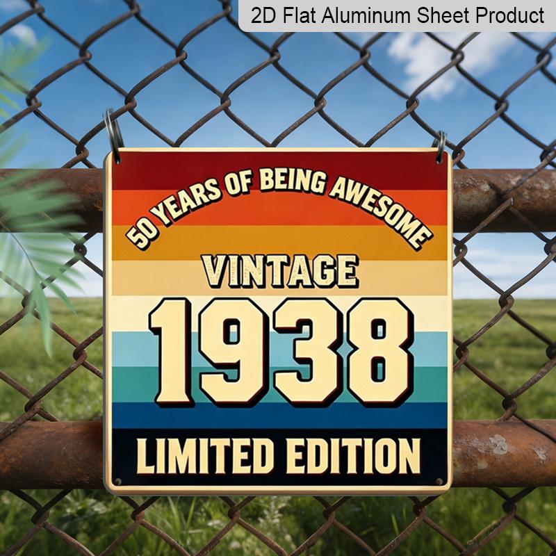 2D Flat 1pc, Retro Metal Aluminum Sign, Vintage 1938 Sign, Retro Style, Gifts for Parents Partner, Suitable for Garden Garage Storage Door Office 20*20cm
2D Flat 1pc, Retro Metal Aluminum Sign, Vintage 1938 Sign, Retro Style, Gifts for Parents Partner, Suitable for Garden Garage Storage Door Office 20*20cm