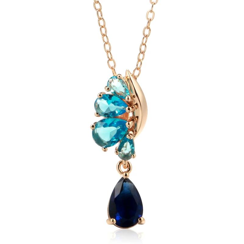 Rose Gold Color Pendant Necklace For Women S Blue Natural Zircon Accessories Ethnic Vintage Daily Fine Jewelry
Rose Gold Color Pendant Necklace For Women S Blue Natural Zircon Accessories Ethnic Vintage Daily Fine Jewelry