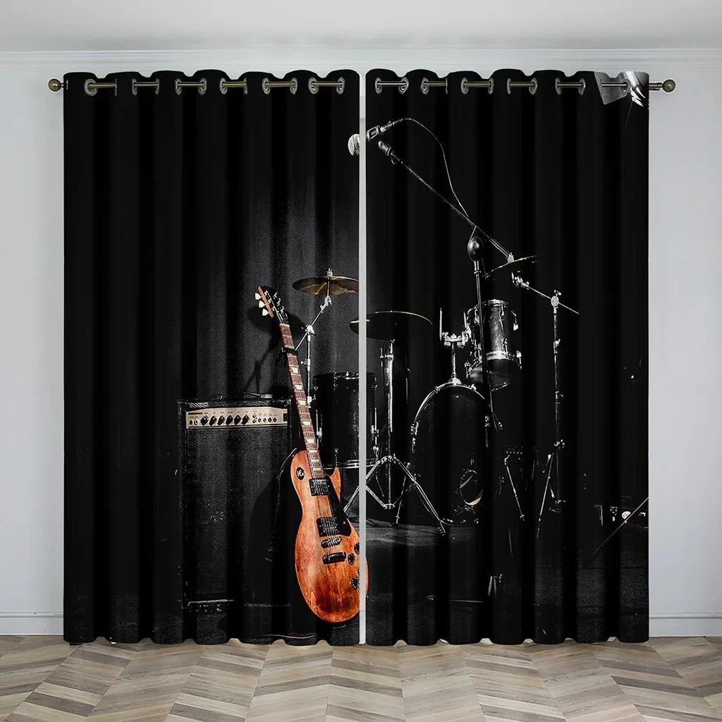 3D Music Stage Electric Guitar Shelf Drum Instrument Design Sunshade Curtains Living Room Bedroom Home Decoration Thin Curtains W65X60H(cm)X2Pcs&Hook
3D Music Stage Electric Guitar Shelf Drum Instrument Design Sunshade Curtains Living Room Bedroom Home Decoration Thin Curtains W65X60H(cm)X2Pcs&Hook
