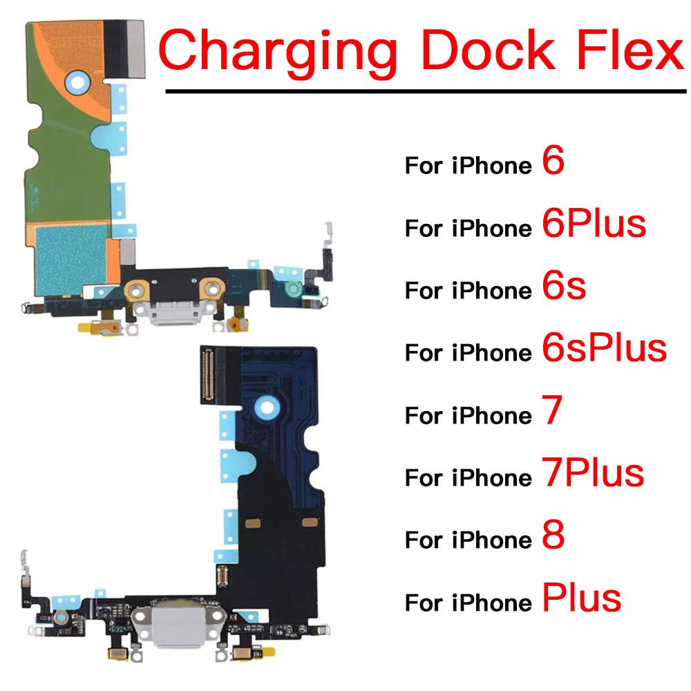 Гибкий кабель для зарядной док-станции для iPhone 6 6P 6SP 7 8 Plus, зарядное устройство, USB-порт, замена микрофона