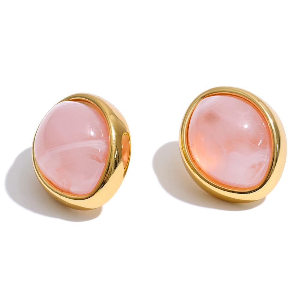 Yhpup 2026 Multi-Color Joyful Candy Resin Oval Stud Earrings 18K Gold Color PVD Plated Stainless Steel Summer Trendy Jewelry
Yhpup 2026 Multi-Color Joyful Candy Resin Oval Stud Earrings 18K Gold Color PVD Plated Stainless Steel Summer Trendy Jewelry