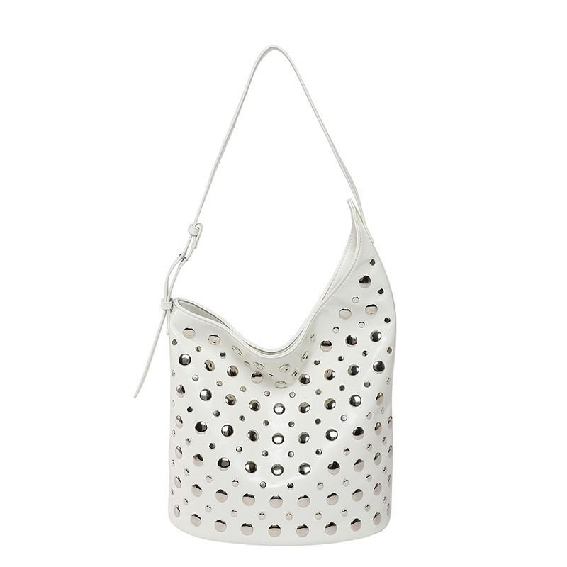 Vintage Bucket Bag Female Niche Rivet Commuter Shoulder Large Capacity Out-of-street Underarm белый
Vintage Bucket Bag Female Niche Rivet Commuter Shoulder Large Capacity Out-of-street Underarm белый