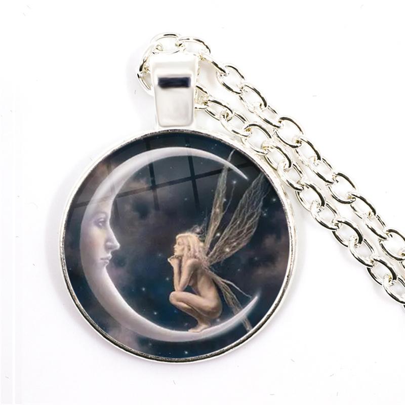 Fashion Fairy on Moon Necklace for Women Angel Elves Graceful Art Photo Glass Cabochon Handmade Necklaces Pendants Jewelry Gifts
Fashion Fairy on Moon Necklace for Women Angel Elves Graceful Art Photo Glass Cabochon Handmade Necklaces Pendants Jewelry Gifts