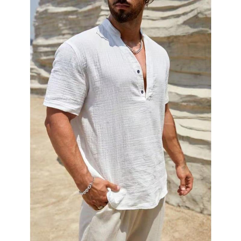 Men s Light Blue Textured Stand Collar Shirt, Casual Short Sleeve Henley Top, Breathable Fabric for Summer S білий
Men s Light Blue Textured Stand Collar Shirt, Casual Short Sleeve Henley Top, Breathable Fabric for Summer S білий